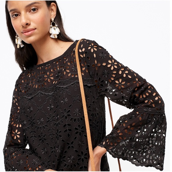 NWT J.CREW Bell-sleeve dress in embroidered eyelet - Picture 3 of 3